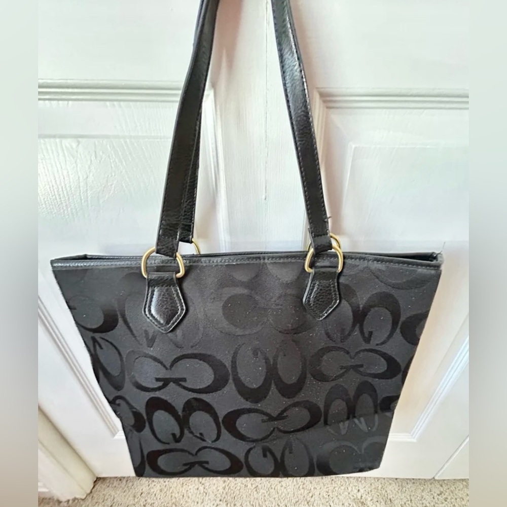 Purse shoulder bag black signature tote woman - Picture 2 of 7